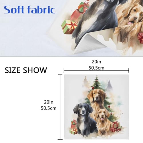 Set de 6 servilletas de tela Navidad perro multicolor 20x20 pulg miniatura 6