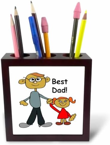 3dRose Best Dad 5 inch tile pen holder image 3