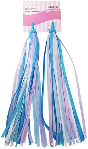 AISHEMI Bike Handlebar Streamers Bicycle Scooter Trike Colorful Long 11" Length Satin Ribbon Streamer - Easy Attachment to Cycle's Handlebars (1 Pair)