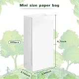 Containlol 200 Pcs Small Paper Bags, 1 lb Mini Paper Treat, Kraft Lunch Bags 6.7 x 3.54 x 2.36 for Christmas Wedding Favor Grocery Candy Cookie Sandwich Popcorn Bread Snack(White)
