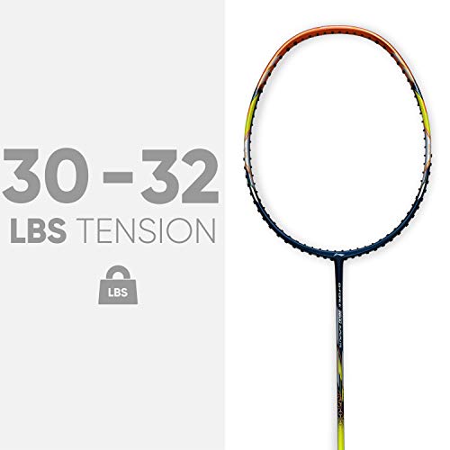 Image of Li-Ning G - Force Superlite Carbon Fibre Badminton Racket with Full Racket Cover | Head-Heavy, Lightweight Power Racket for Attack-Focused Players | 78 Grams | Maximum String Tension - 30lbs