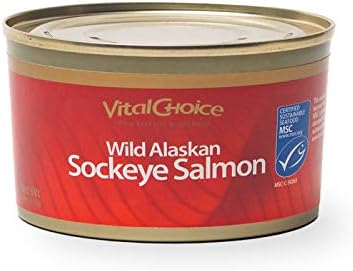 Vital Choice Wild Alaskan Sockeye Salmon, Traditional, 7.5 Oz Cans (Pack of 6)