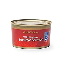 Vital Choice Msc Wild Alaskan Sockeye Salmon, Wild Caught Salmon, Edible Skin & Bones, Sustainably Caught Tinned Fish, Canned Salmon, Omega 3S, Vitamin D3, Certified Kosher, 7.5-Oz Cans, 6 Pack