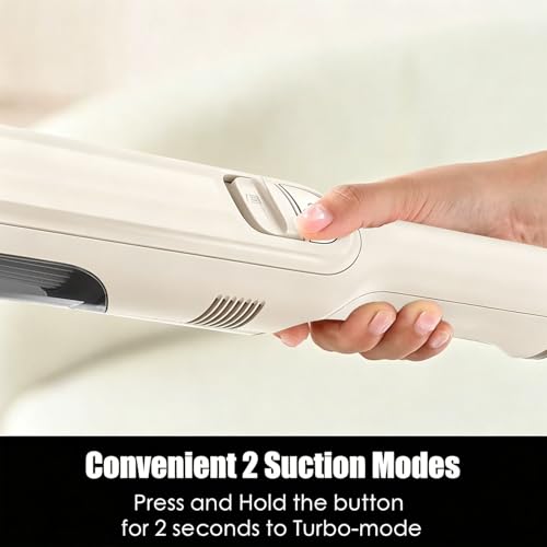 Image of Handheld Vacuum Cordless, Lightweight 1.4lb with Powerful Suction, Charging Dock, Single Touch Empty and Detachable Dust Cup, Portable Mini Car Vac for Home Office and Pet Hair (Beige)