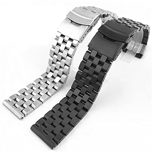 Bracelet montre acier inoxydable 18-24mm avec boucle papillon - 5