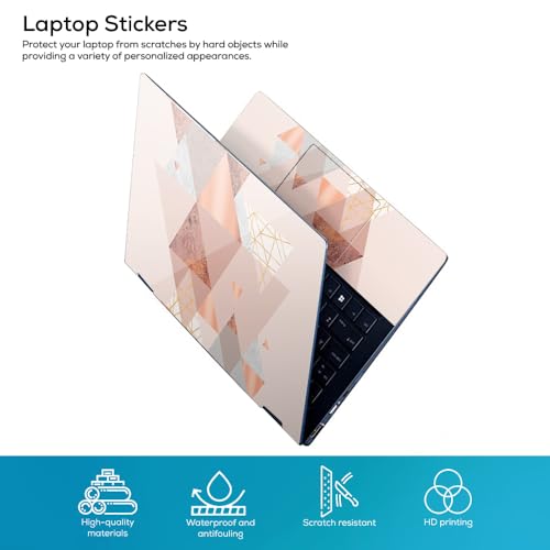 Image of Galaxsia Triangle Pattern Top+Wrist Pad Vinyl Laptop Skin /Sticker /Cover Upto 15.6 Inches Laptops Laminated-Removable-HD Quality Compatible for Hp-Dell-Sony-Lenovo-Asus etc.(15x10 Inches)