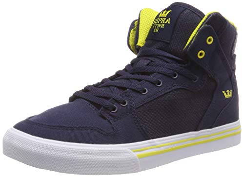 Supra Vaider, Baskets Hautes Mixte Enfant, Bleu (Navy/Yellow-White 489), 36.5 EU