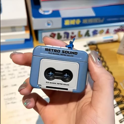 Image of Retro Sound Mini Voice Recorder Keychain - Cute Cassette Style Audio Recording Device with Playback | Portable Keychain Gadget for Bag, Car & Bike | Random Color (Blue /Brown)