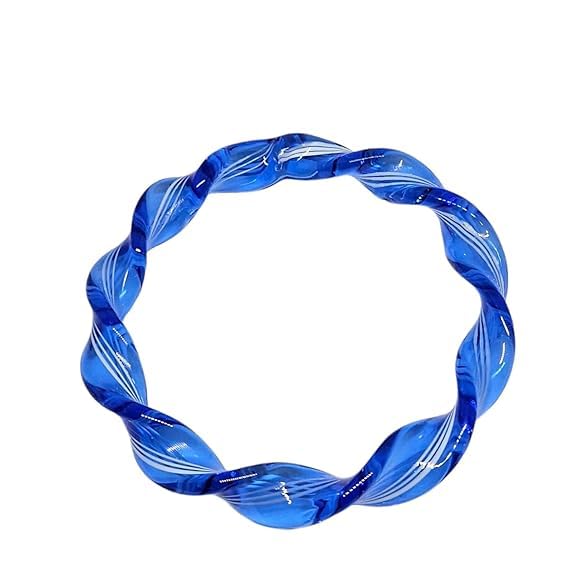 Twisted Design Crystal Glass Bangle – Handmade, Colorful Bohemian Glass Jewelry for Women, Lightweight & Unique, Fashionable Ethnic Bracelet-image-8
