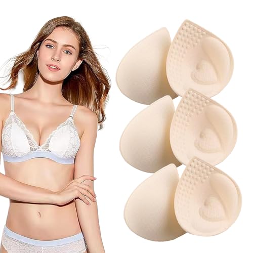 KALUROIL 3 Pack Almohadillas para Sujetador, Rellenos Extraíbles para Bikinis, Sujetador Deportivo Push-up Semicírculo Recomendabe para Copa B/C