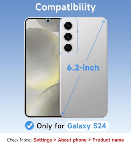 Image of ClearPC Clear Hard PC Case for Samsung Galaxy S24, Anti-Yellow Transparent Back Cover, Anti-Scratch, Raised Camera Protection, Shockproof, Wireless Charging Compatible, Non Yellowing (Clear)