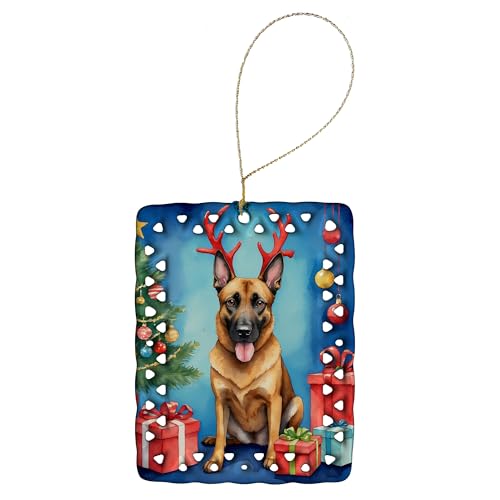 Caroline's Treasures Belgian Malinois Dogs Hanging Christmas Ornament