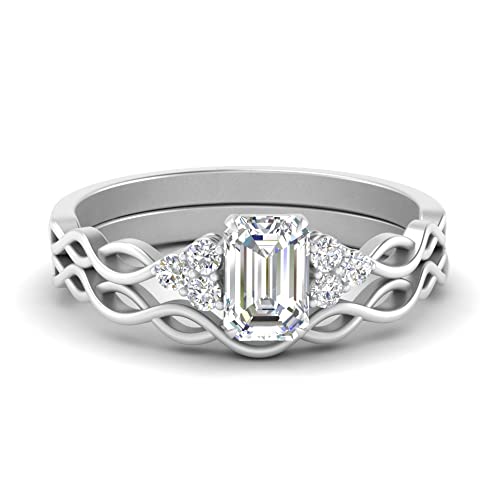 Ensembles d'anneaux de mariage émeraude en argent : le cadeau de fiançailles inoubliable