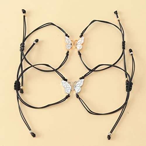 Image of ZMANYIJEW Friendship Bracelets BFF Long Distance Matching Butterfly Bracelets Friendship Gifts for Best Friends for Teen Girls (Gold, Alloy)