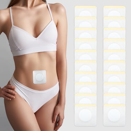 20 Piece Disposable Self-Adhesive Organic Castor Oils Pack Wrap for Belly Button,Highly Absorbent Belly Button Castor Oil Wrap, Castor Oil Pack Kit for Promotes Digestion,No Wash (Oil Not Included)