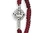 Confirmation Bracelet Adjustable Cord Red with Holy Spirit Dove Cross, Catholic Confirmation Gifts, 3 Inch