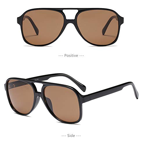 Image of LASPOR Vintage Retro Sunglasses for Women and Men Large Frame Classic 70s Glasses Squared Aviator Shades UV400 Protection