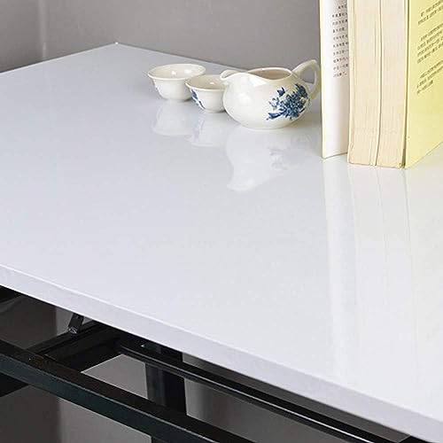 Image of WISDOM Glossy White Wallpaper Peel and Stick Wallpaper Self Adhesive Removable Wallpaper Waterproof Countertop Paper White Contact Paper for Cabinet Kitchen Vinyl Wallpaper (60 x 300 cm)