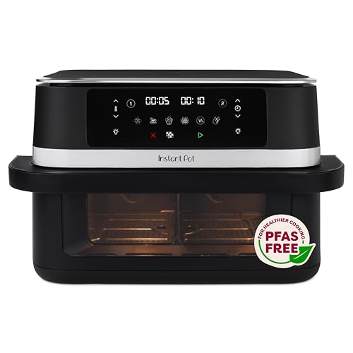 Instant Pot Vortex VersaZone 12L Air Fryer, PFAS Free, Large, Twin 6L Baskets, 8-in-1, Dehydrate, Grill, Bake, Roast, Reheat, Easy Clean, Dishwasher Safe, Black Pepper option