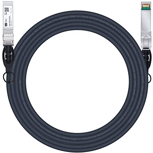 Image of H!Fiber SFP+ Cable, 10G SFP+ DAC, 5M(16.4ft), Passive Direct Attach Copper Twinax Cable for Cisco SFP-H10GB-CU5M, Ubiquiti UniFi UC-DAC-SFP+, Meraki, Mikrotik, Intel, Fortinet, Netgear and More