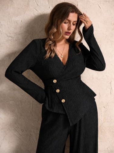 Image of LITZO Women's Co-Ord Set | Stylish Matching Top & Bottom Set | Shirt and Pant Set for Women | Casual Two Piece Lounge Outfit | Office Wear Western Outfit (L-203-207)