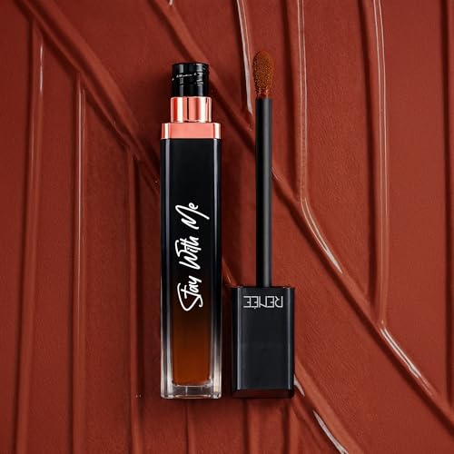 Image of RENEE Stay With Me Matte Transferproof Liquid Lipstick- Craving for Coffee| Waterproof & Smudge-proof | Bold Pigment, Lightweight & Long-lasting | With Hyaluronic Acid & Vitamin E | 6 ml