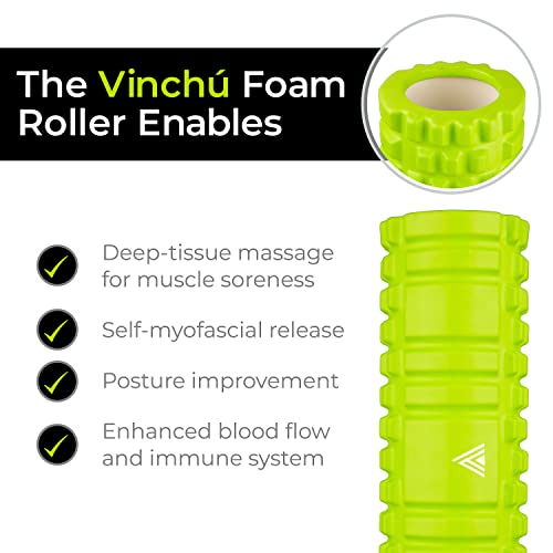 The Vinchu Foam Roller - Deep Tissue Massage Muscle Roller And Stretching Equipment For Sustainable Strength And Myofascial Trigger Point Release (Spring Green) #TOP2