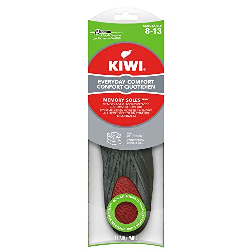 KIWI Shoe Insoles and Inserts for All Day Support , Performance Foam Absorbs Shock for Ultimate Comfort , Memory , Men 8-13