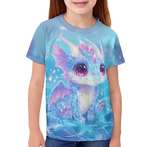 Image of Kids Graphic T-Shirt Boys Girls Novelty Tees Top Short Sleeve Shirts Summer Blouses 3-16