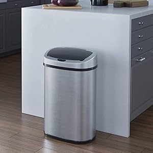   13-Gallon-Trash-Can-Kitchen-Garbage-Can-with-AC-Adapter-and-Odor-Filter-Stainless-Steel-Home-Office-Home-Office-Work-Bedroom-Living-Room-Garage-Trashcan-Wastebasket-Slim-Lage-Capacity