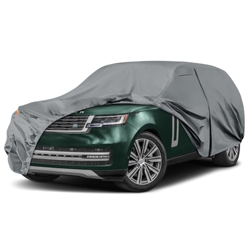 Image of Waterproof Premium Car Covers Replace for 2014-2025 Land Rover Range Rover LWB, 10 Layers Heavy Duty All Weather Car Cover with Zipper Door, Windproof Bands for Snow Rain Dust Protection