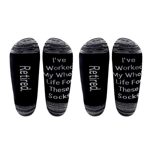 LEVLO Retirement Gift for Man Retired I've Worked My Whole Life For These Socks Cotton Socks for Husband
