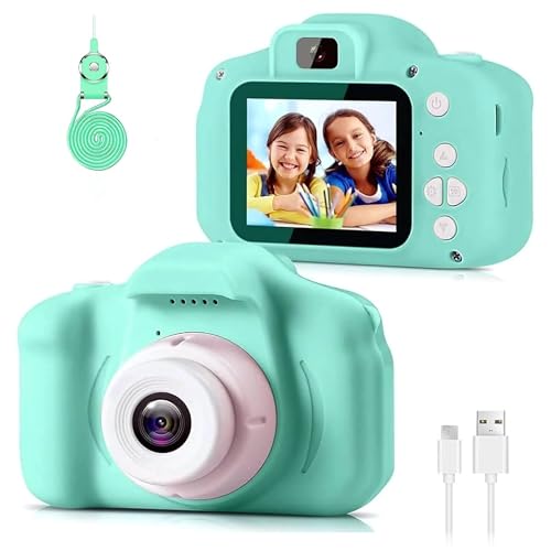 Image of Playpulse 1 Year Warranty Children's Intsant Camera - 1080P 13MP Digital Toy Camera with Selfie Lens, Games & Photo Effects, Ideal Birthday (Green)