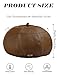 Women French Beret Hat Leather Painter Hat Solid Cabbie Beret Cap Classic Artist Tam Cap Fashion Casual Beret Cap with Adjustable Drawstring Brown