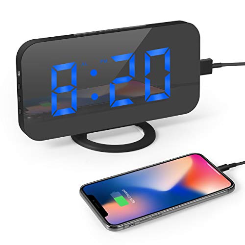 2020 New Digital Alarm Clock, 6.5'' LED Screen, Snooze, 12/24H, 3 Brightness, Dual