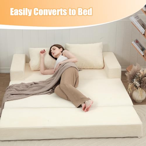 Sofá cama convertible sin montaje y lavable para ahorrar espacio en casa 6