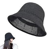 YingMengZhiGe Gewebter Fischerhut,Strohhut Soft,Damen Häkelhut,Mädchen Sonnenhut,Leicht Herren-Angelhut,Bucket Hut,Weich Strickmützen für Reisen,Urlaub,Outdoor