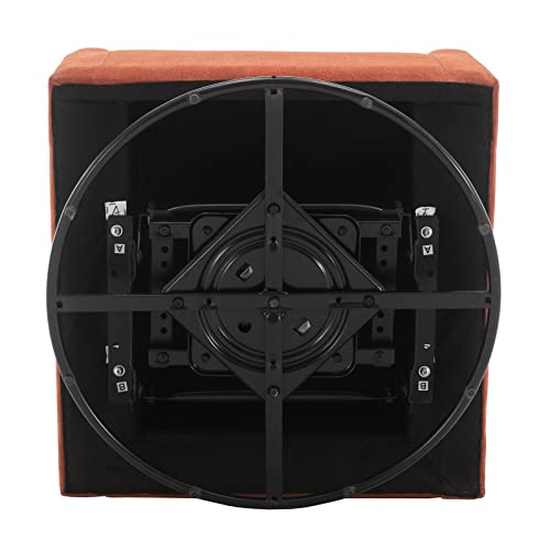 Luckhao Swivel Rocking Chair，Nursery Swivel Glide Armchair Linden Fabric Upholstered Modern Rocking Chairs With High Backrest For Nursery, Bedroom, Living Room（Orange-Red #TOP5