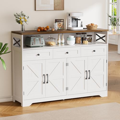 FiveWillowise Küchenschrank, Sideboard mit Schubladen und Offenem Regal, Anrichte, Küchenschrank,...
