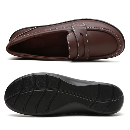 Image of QAE Loafers for Women Comfort Orthopedic Slip On Penny Loafers Women's Flat Shoes for Casual Walking Dress Work Business