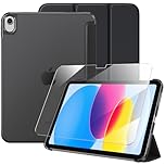 drivego Case for iPad A16 11th 10th Generation (2025/2022, 11/10.9 Inch) with Screen Protector, Slim Hard Translucent Back Full Protective Smart Cover for iPad 11, Auto Sleep/Wake, Black
