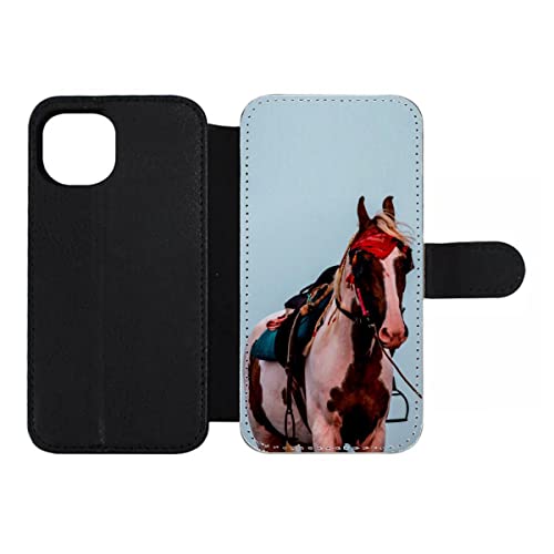 Étui cuir iPhone 12 Mini protège écran rayures motif cheval