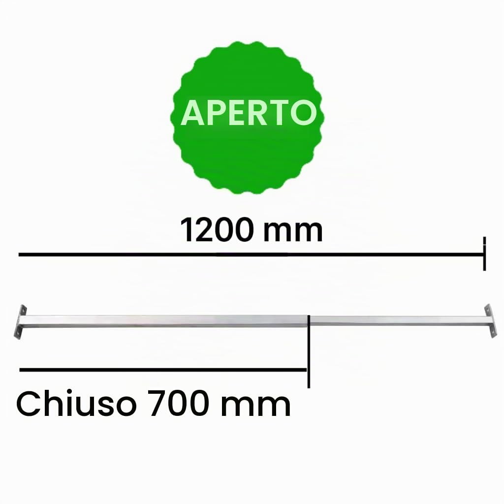 3X Barre di Sicurezza per Finestra Regolabili Robuste Antifurto Barriera Protezione Ladri in Acciaio Zincato 710-1200 mm/Made in Italy