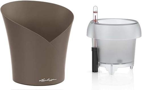 Miniatura 5 de Lechuza 13965 Orchidea - Maceta de riego automático para uso en interiores y exteriores, 7.2 x 7 x 7.7 pulgadas, color gris pardo