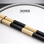 ROSS Pinceaux à tambour en bambou à percussion 16 Pinceaux multi-roues de pouce pour Cajon Drum Set Jazz Blues Acoustic Playing