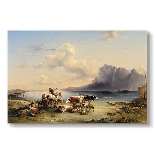 August Wilhelm Leu | By The Quiet Shore | Canvas Wall Art | GAL088