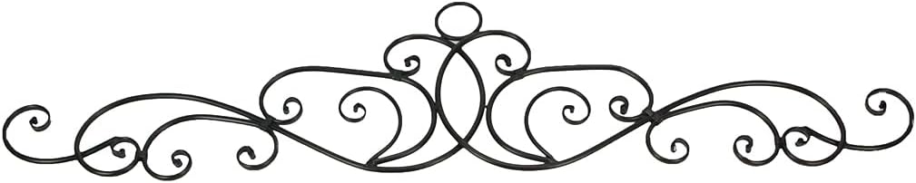 Zeckos 54-Inch Long Metal Wall Décor Art Scroll Hanging - Antique Bronze Finish Decorative Arch for Doors, Windows & More. Elevate Your Home with Timeless Elegance