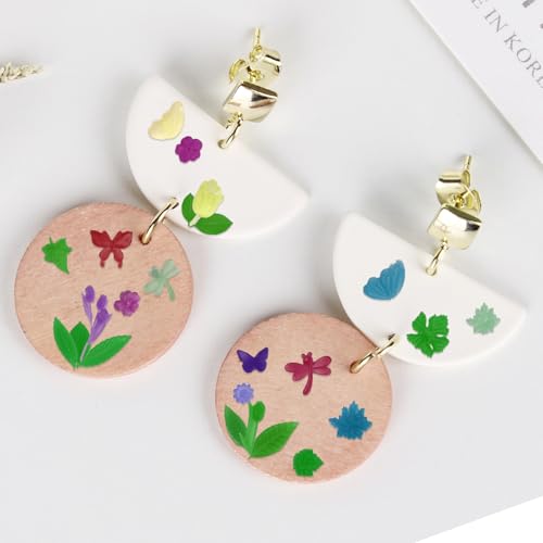 6pcs Polymer Clay Silicone Molds, Various Patterns Butterfly Flower Leaves Mini Silicone for Crafts Pottery Cutters for Jewelry Earring Making DIY and Decor - Thumbnail 5