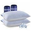 Gehannah Travel Pillow – Large 2 Pack Compressible Camping Pillow for Sleeping – Shredded Memory Foam with 2 Storage Bags – Supportive for Adults, Kids, Outdoor, Backpacking, Hiking Gear