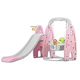 Climber Swing and Slide Set, Kids Climber Basketball Hoop for Kids Indoor Outdoor Play-Set for Backyard Toddler Playground